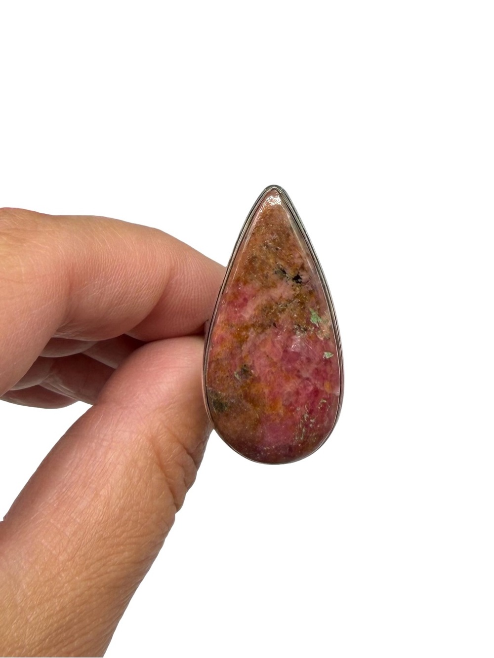 Rhodonite Ring Size 7 925 Sterling Silver Overlay - Picture 3 of 5